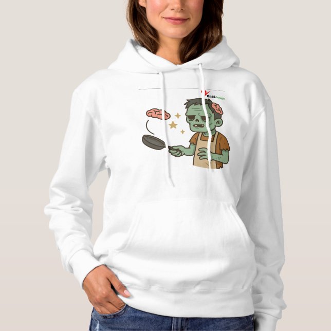 Pull À Capuche Brunch de zombie – Flip de pancake de cerveau (Devant)