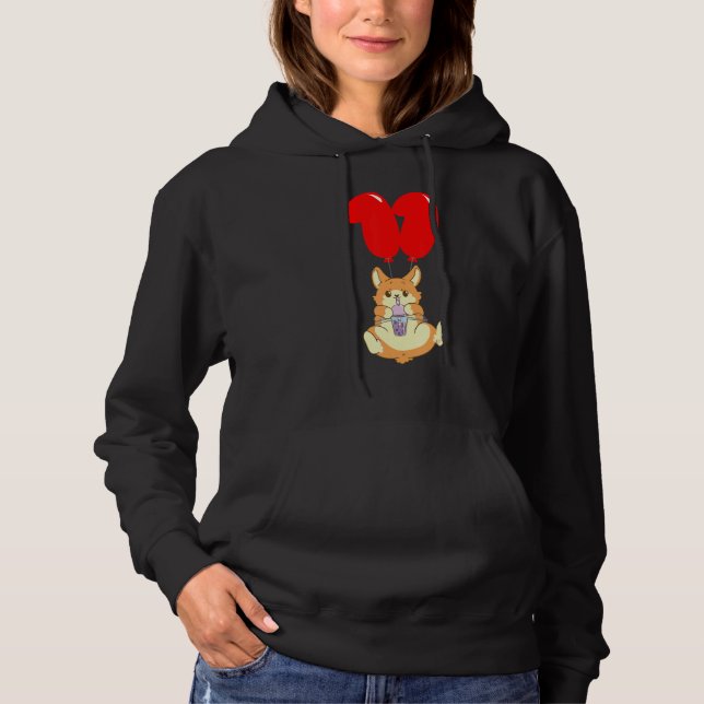 Pull À Capuche Bubble Thé Hamster 11e anniversaire Enfants Balloo (Devant)