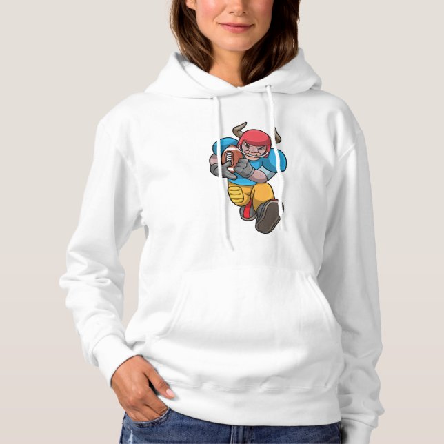 Pull À Capuche Bull à Sports avec Football & Casque (Devant)