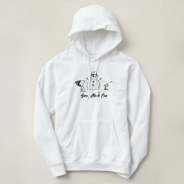 Pull À Capuche cacahuètes | Snoopy & Woodstock Build A Snowman (Design devant)