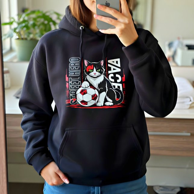 Pull À Capuche Cadeau Chat de Foot Héros de Rue - Pied d'Amateur  (Créateur téléchargé)