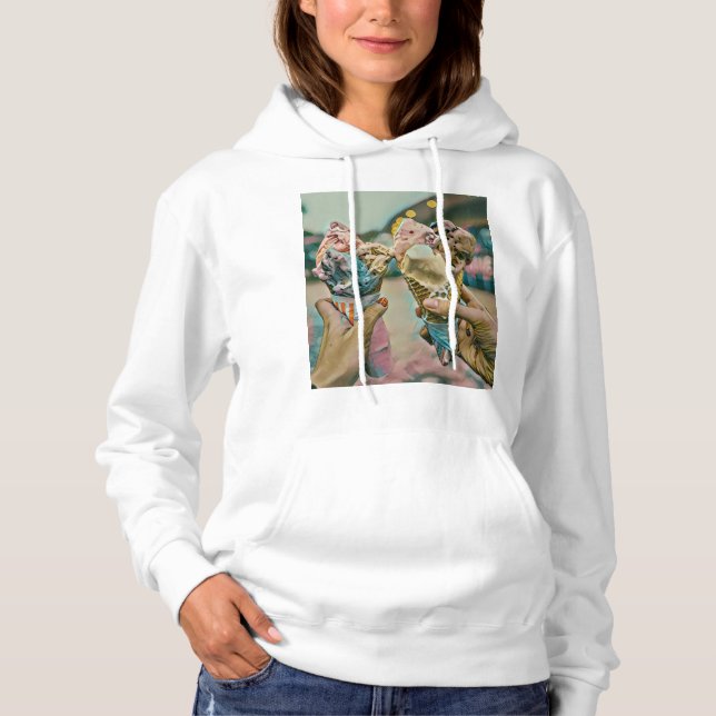 Pull À Capuche Cadeau de la Journée nationale de la crème glacée (Devant)
