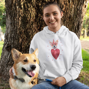 Pull À Capuche Cadeau de la Saint-Valentin Chien Corgi
