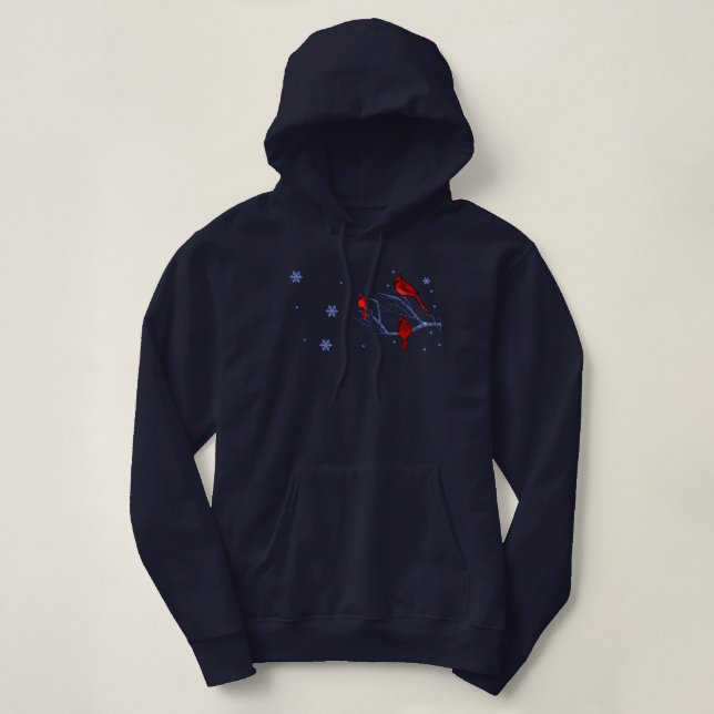 Pull À Capuche Cadeau de Noël des Cardinaux rouges (Design devant)