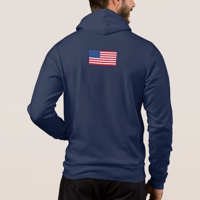 Pull À Capuche Cadeau de veste personnalisée avec drapeau américa (Dos)