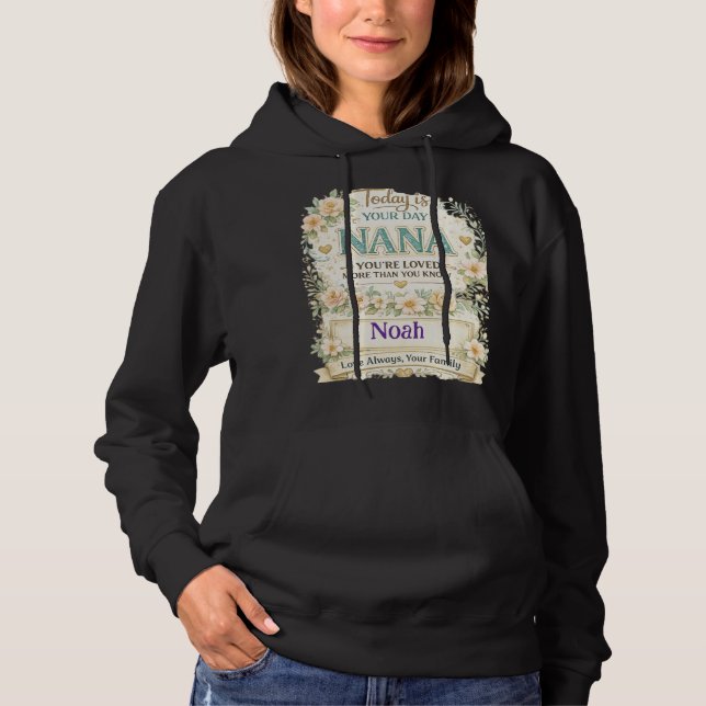Pull À Capuche Cadeau personnalisé avec les noms des petits-enfan (Devant)