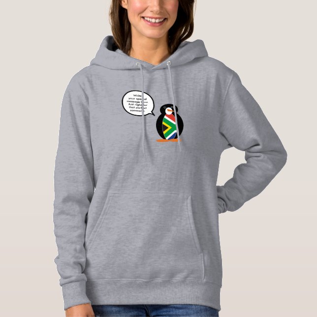 Pull À Capuche Cadeau Personnalisé Manchot Faune d'Afrique du Sud (Devant)