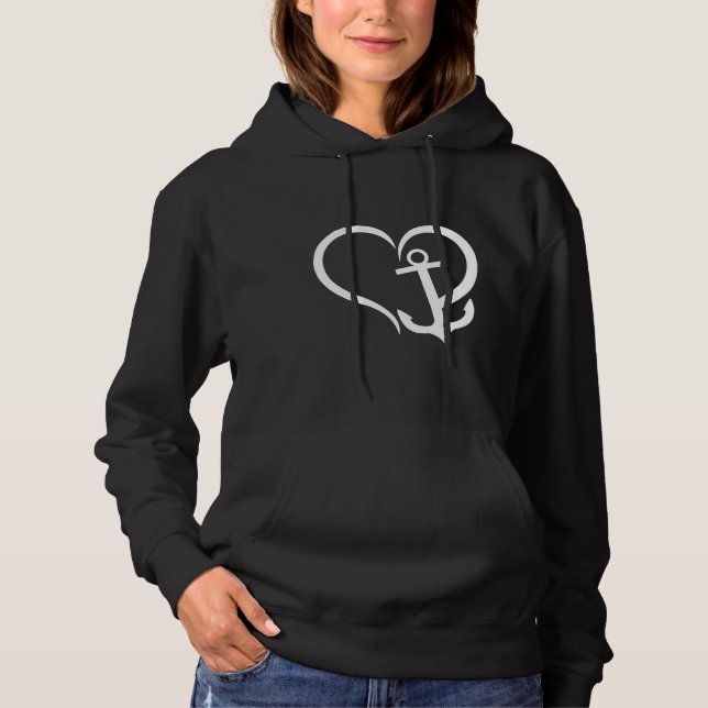 Pull À Capuche Cadeaux d'Ancres nautiques Preppy pour navigateurs (Devant)