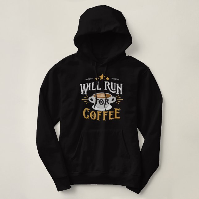 Pull À Capuche Café Coureur Chemise Cadeau Pour Hommes Ou Femmes  (Design devant)