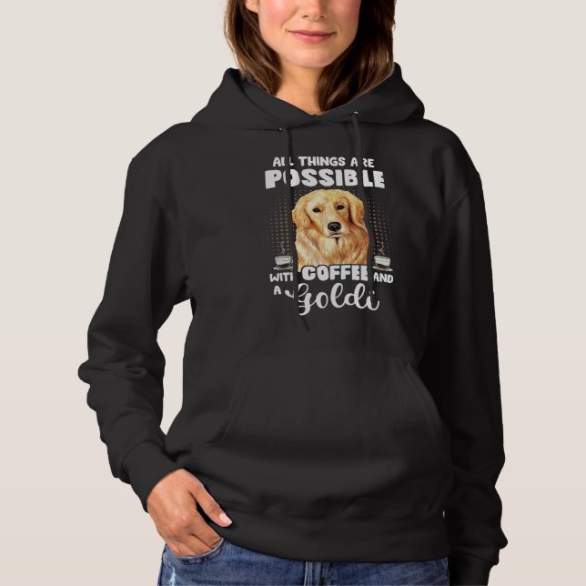 Pull À Capuche Café Golden Retriever Drôle Dire Chien Espresso (Devant)