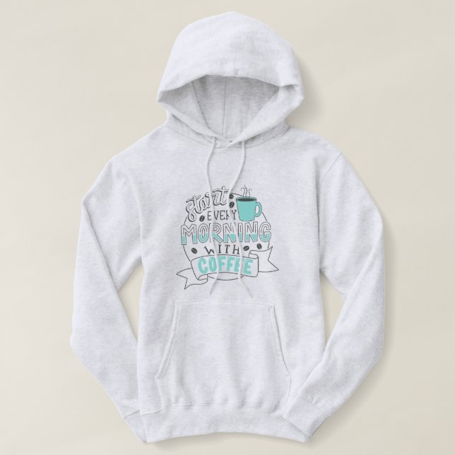 Pull À Capuche Café Le Matin Soutien Petites Entreprises GLS (Design devant)