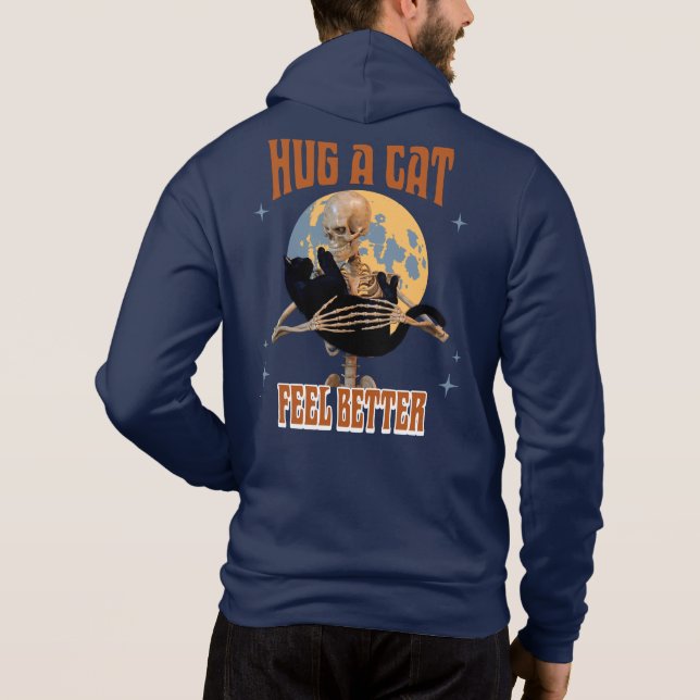 Pull À Capuche Câlins de chat pour se sentir mieux Introverti hum (Dos)