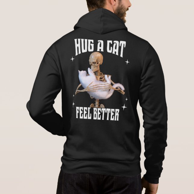 Pull À Capuche Câlins de chat pour se sentir mieux - Squelette de (Dos)