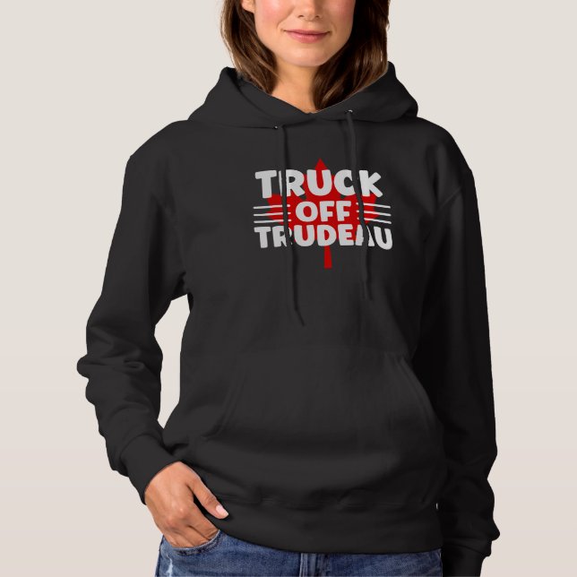 Pull À Capuche Camion De TRUDEAU Convoi Liberté 2022 Truckers Ca (Devant)