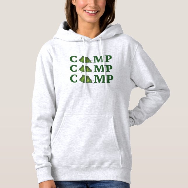 Pull À Capuche CAMP Green Tente Camping Randonnée d'été (Devant)