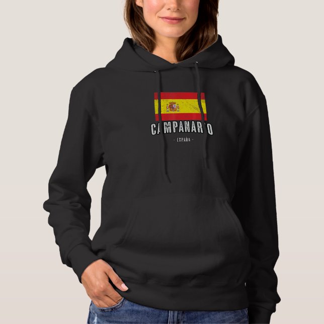 Pull À Capuche Campanario Espagne Es Drapeau Ville - Drapeau Vête (Devant)