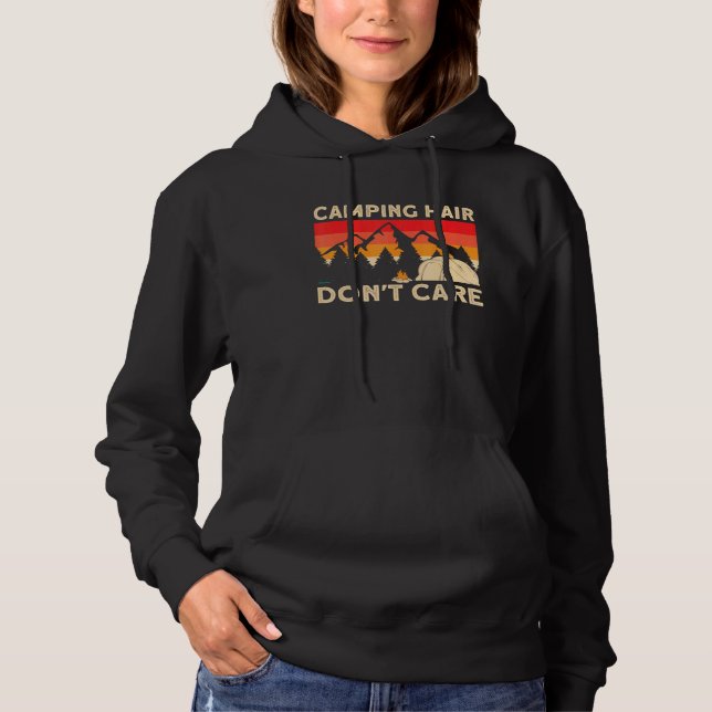 Pull À Capuche Camper Girl Mom Grandma Tente Camping Hair Dont Ca (Devant)