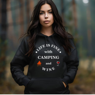 Pull À Capuche Camping de fond et les paroles de vin