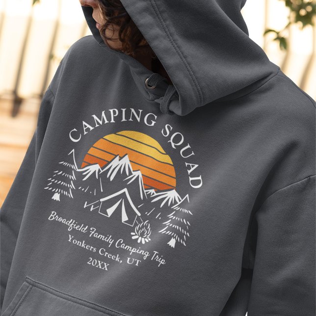 Pull À Capuche Camping Squad Retro Family Matching Mom (Créateur téléchargé)