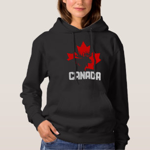 Pull À Capuche Canada Élan Érable Feuille Fierté Vintage Canadien