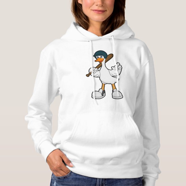 Pull À Capuche Canard au baseball avec raquette et casque de base (Devant)