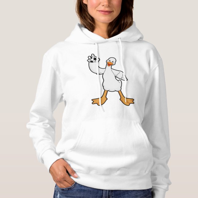 Pull À Capuche Canard comme joueur de handball avec Handball (Devant)