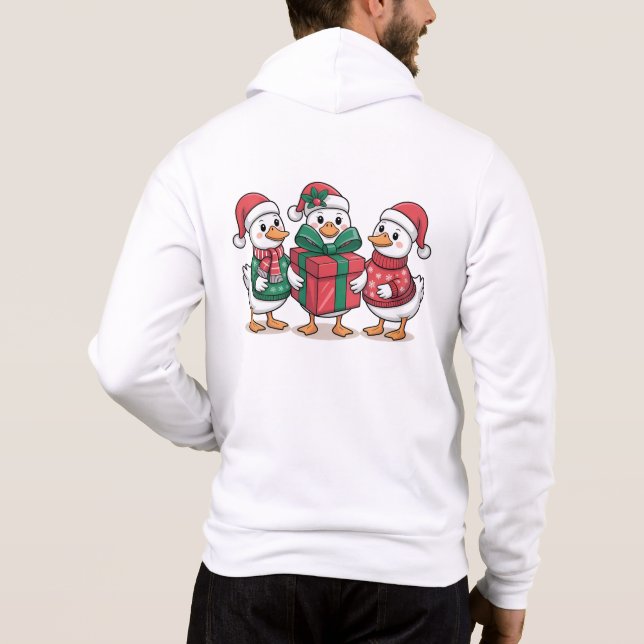 Pull À Capuche Canards de Noël mignons Art de dessin animé-68105 (Dos)
