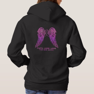 Pull À Capuche Cancer du sein Foi Espoir Amour Ailes Sensibilisat