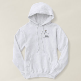 Pull À Capuche Capybara Mignon Minimaliste avec Fleur de Margueri