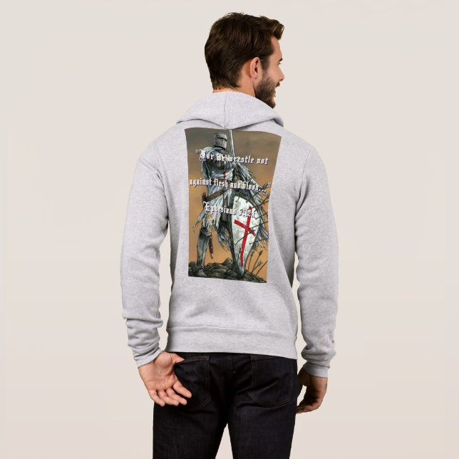 Pull À Capuche Car Nous Ne Luttons Pas Ephésiens 6:12 (Dos entier)