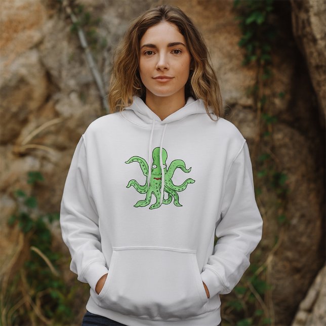 Pull À Capuche Caractère pieuvre verte Quirky Sea Monster (Créateur téléchargé)