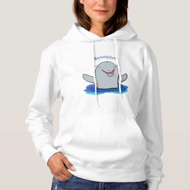 Pull À Capuche Caricature adorable de marsouin (Devant)