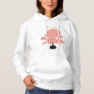 Pull À Capuche Caricature de bébé pieuvre rose mignonne humour