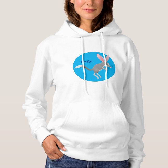Pull À Capuche Caricature de bilby australien très heureuse (Devant)