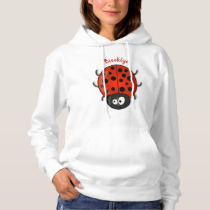 Pull À Capuche Caricature de coccinelle rouge joyeux