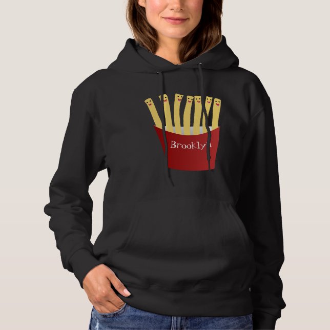Pull À Capuche Caricature de frites Cute kawaii fast food (Devant)