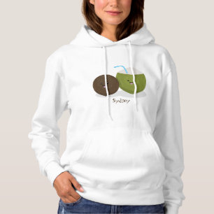 Pull À Capuche Caricature de noix de coco kawaii joyeux