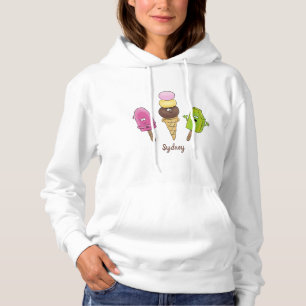 Pull À Capuche Caricature drôles de glace popsicle dessin animé t