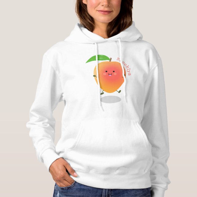 Pull À Capuche Caricature jaune mangue mignonne (Devant)