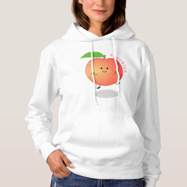 Pull À Capuche Caricature jaune pêche très agréable (Devant)