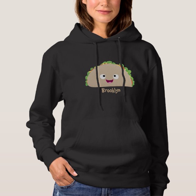 Pull À Capuche Caricature joli sourire taco dessin animé (Devant)