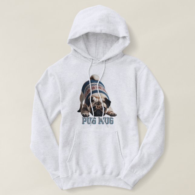 Pull À Capuche Carlin adorable - Quelle Mug ! (Design devant)
