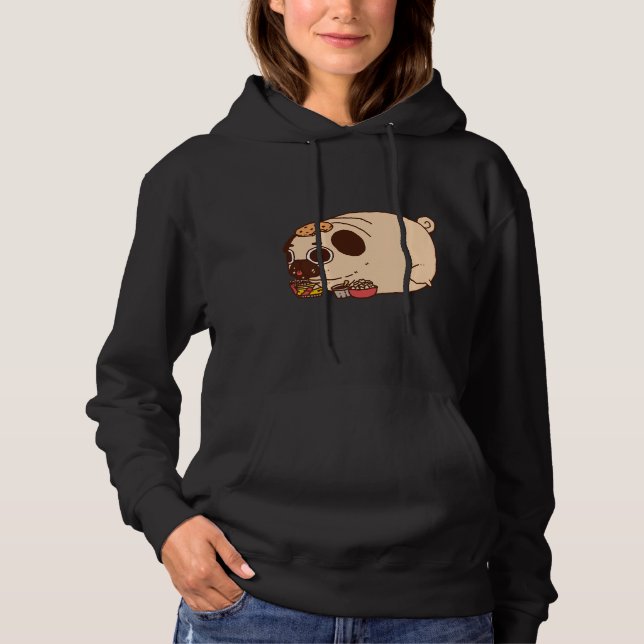 Pull À Capuche carlin fourré mangeant T-shirt classique 886 (Devant)