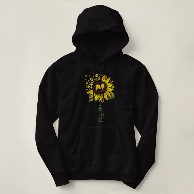 Pull À Capuche Carlin Lover Chien Maman Fleur de soleil Carlin Lo (Design devant)