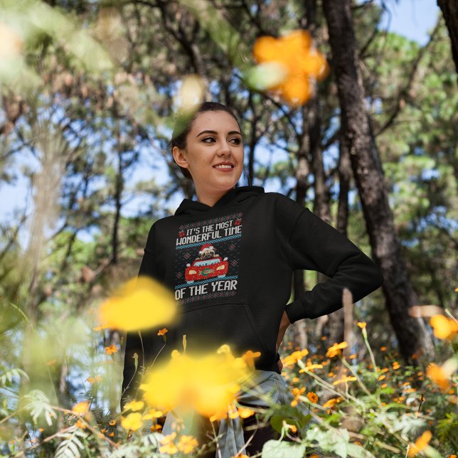 Pull À Capuche Carlin personnalisé Chien Noël laid Personnalisé (Créateur téléchargé)