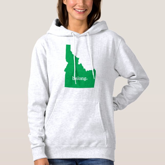Pull À Capuche Carte d'État de l'Idaho Belong (Devant)