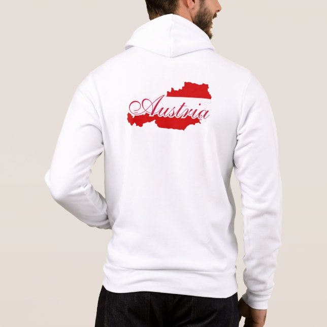 Pull À Capuche Carte du drapeau autrichien (Dos)