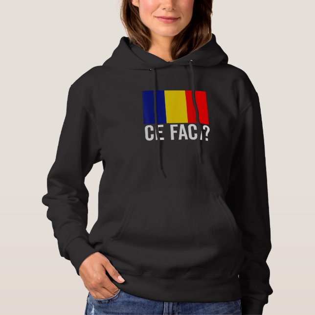 Pull À Capuche Carte Du Drapeau Roumain Pour Hommes Femmes Enfant (Devant)