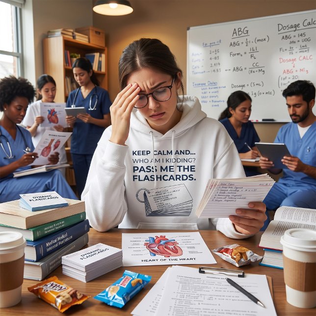 Pull À Capuche Cartes de révision drôles pour étudiant en soins i (Créateur téléchargé)