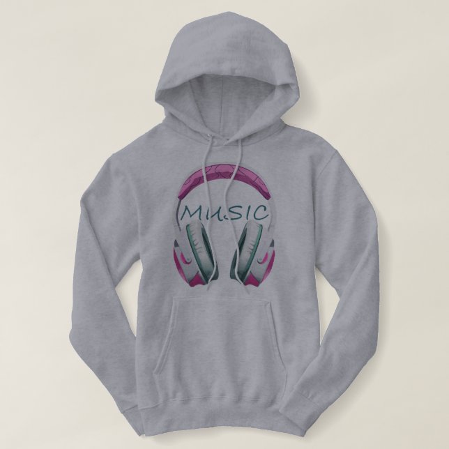 Pull À Capuche casques de musique pour filles (Design devant)